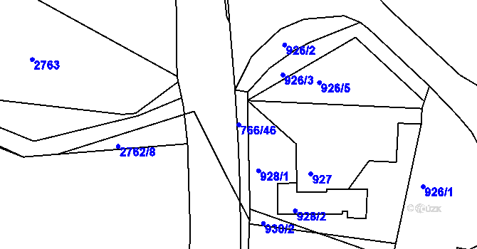 Parcela st. 766/46 v KÚ Kopřivnice, Katastrální mapa