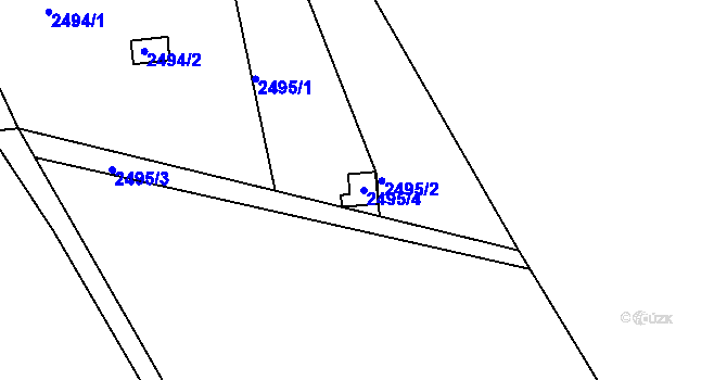 Parcela st. 2495/4 v KÚ Kopřivnice, Katastrální mapa