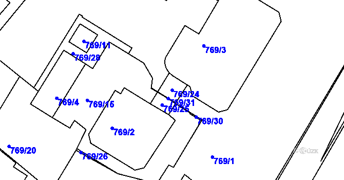 Parcela st. 769/24 v KÚ Kopřivnice, Katastrální mapa