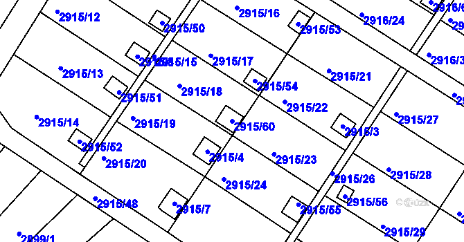 Parcela st. 2915/60 v KÚ Kopřivnice, Katastrální mapa