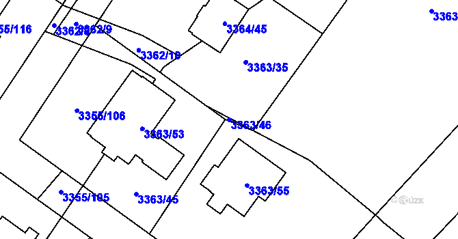 Parcela st. 3363/46 v KÚ Kopřivnice, Katastrální mapa