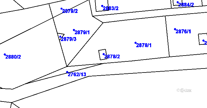 Parcela st. 2878/2 v KÚ Kopřivnice, Katastrální mapa