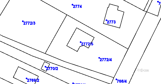 Parcela st. 2772/5 v KÚ Kopřivnice, Katastrální mapa