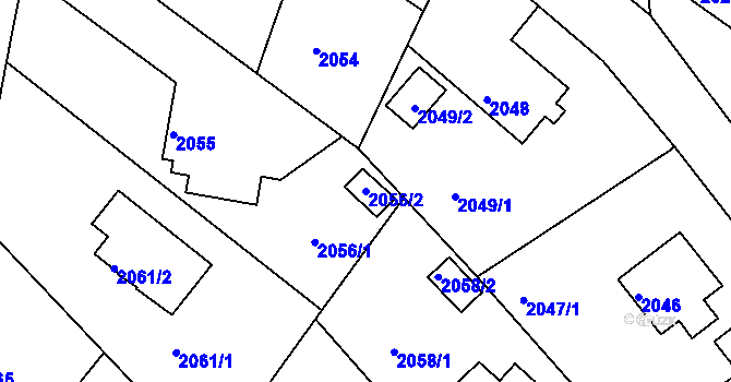 Parcela st. 2056/2 v KÚ Kopřivnice, Katastrální mapa