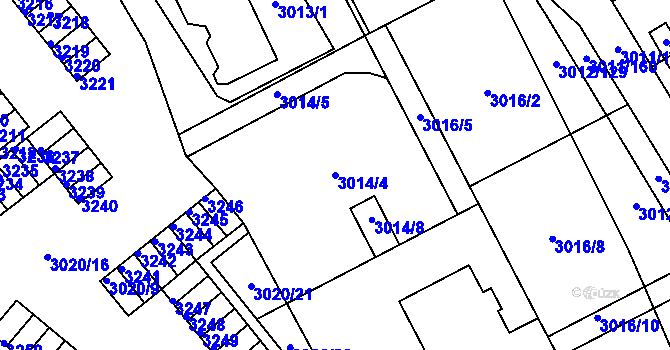 Parcela st. 3014/4 v KÚ Kopřivnice, Katastrální mapa