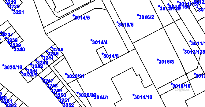 Parcela st. 3014/8 v KÚ Kopřivnice, Katastrální mapa