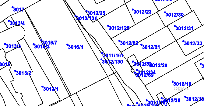 Parcela st. 3011/161 v KÚ Kopřivnice, Katastrální mapa