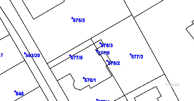 Parcela st. 577/6 v KÚ Kopřivnice, Katastrální mapa