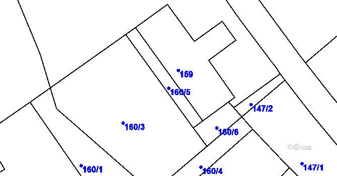Parcela st. 160/5 v KÚ Kopřivnice, Katastrální mapa