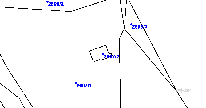Parcela st. 2607/2 v KÚ Kopřivnice, Katastrální mapa