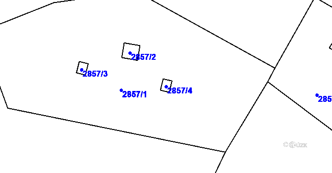 Parcela st. 2857/4 v KÚ Kopřivnice, Katastrální mapa
