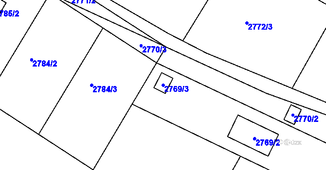 Parcela st. 2769/3 v KÚ Kopřivnice, Katastrální mapa