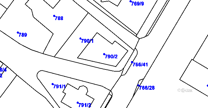 Parcela st. 790/2 v KÚ Kopřivnice, Katastrální mapa