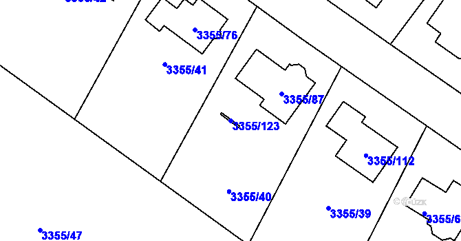 Parcela st. 3355/123 v KÚ Kopřivnice, Katastrální mapa