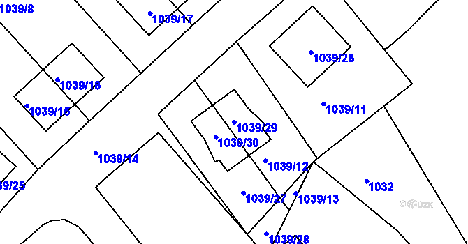 Parcela st. 1039/29 v KÚ Kopřivnice, Katastrální mapa