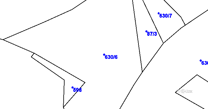 Parcela st. 630/6 v KÚ Korce, Katastrální mapa