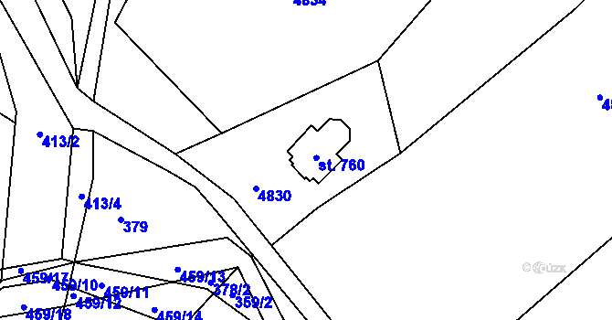 Parcela st. 52 v KÚ Kornice, Katastrální mapa