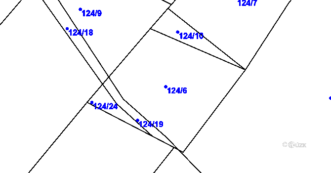 Parcela st. 124/6 v KÚ Kornice, Katastrální mapa