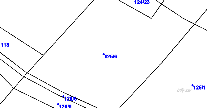 Parcela st. 125/6 v KÚ Kornice, Katastrální mapa
