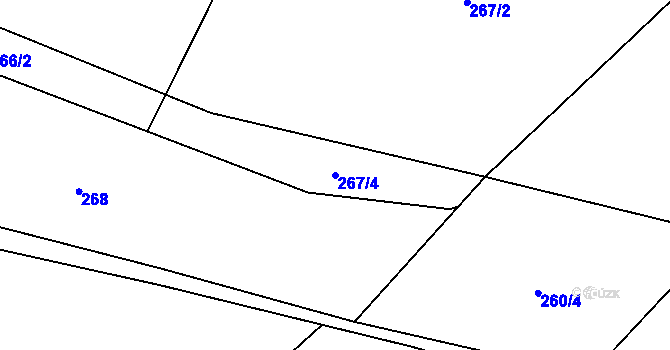 Parcela st. 267/4 v KÚ Kornice, Katastrální mapa