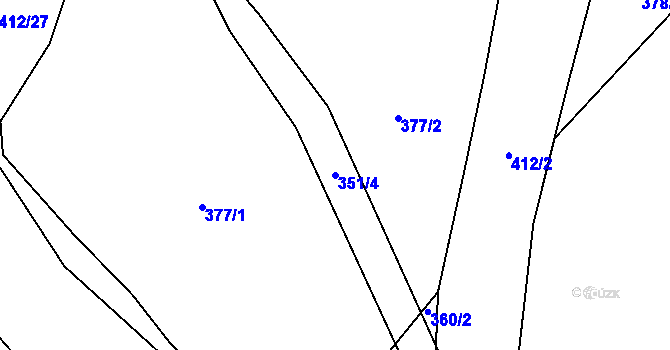 Parcela st. 351/4 v KÚ Kornice, Katastrální mapa