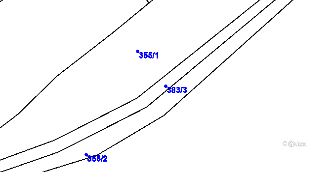 Parcela st. 383/3 v KÚ Kornice, Katastrální mapa