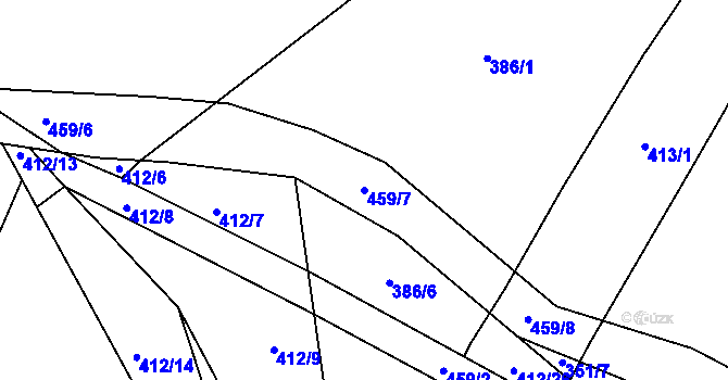 Parcela st. 459/7 v KÚ Kornice, Katastrální mapa