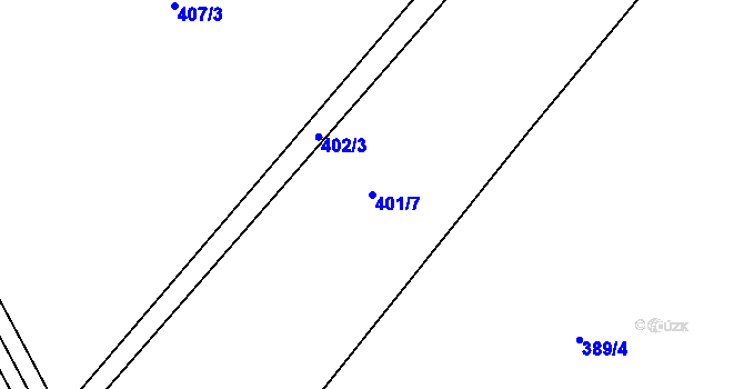 Parcela st. 401/7 v KÚ Kornice, Katastrální mapa