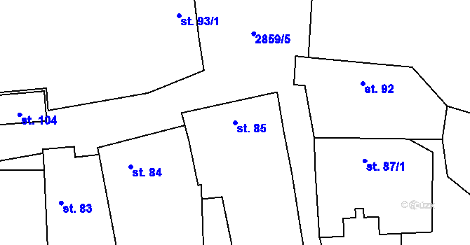 Parcela st. 85 v KÚ Korolupy, Katastrální mapa