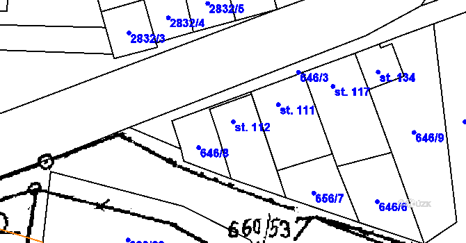 Parcela st. 112 v KÚ Korolupy, Katastrální mapa