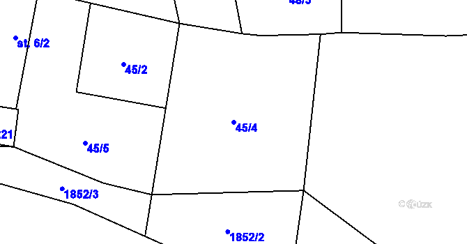 Parcela st. 45/4 v KÚ Korolupy, Katastrální mapa