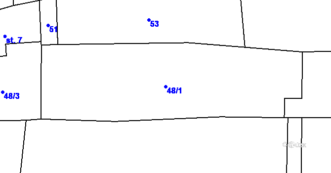 Parcela st. 48/1 v KÚ Korolupy, Katastrální mapa