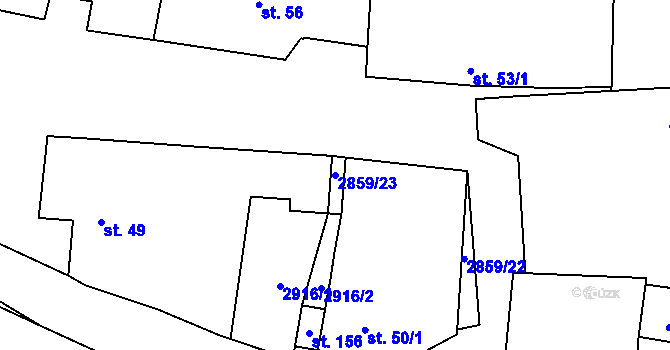 Parcela st. 2859/23 v KÚ Korolupy, Katastrální mapa