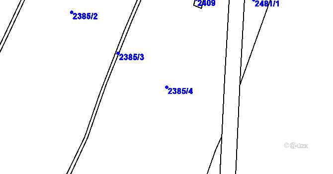 Parcela st. 2385/4 v KÚ Korouhev, Katastrální mapa