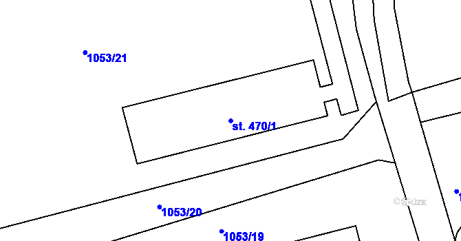 Parcela st. 470/1 v KÚ Korouhev, Katastrální mapa