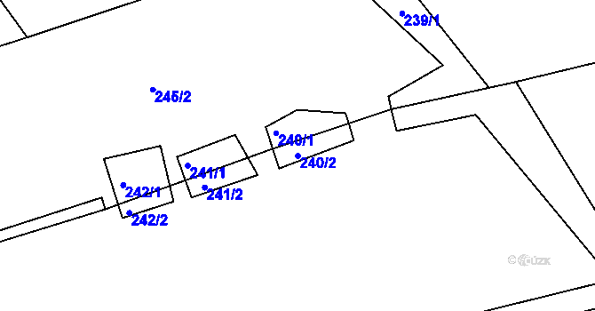 Parcela st. 240/2 v KÚ Lačnov u Korouhve, Katastrální mapa