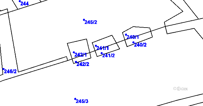 Parcela st. 241/2 v KÚ Lačnov u Korouhve, Katastrální mapa