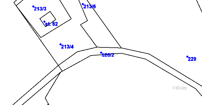 Parcela st. 526/2 v KÚ Lačnov u Korouhve, Katastrální mapa