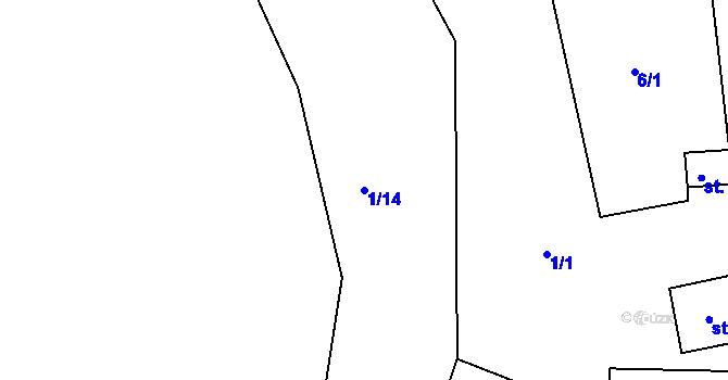 Parcela st. 1/14 v KÚ Kobylnice nad Svratkou, Katastrální mapa