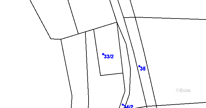 Parcela st. 33/2 v KÚ Kobylnice nad Svratkou, Katastrální mapa