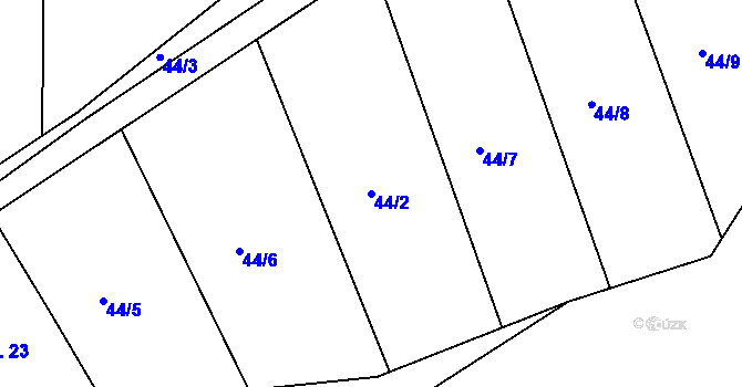 Parcela st. 44/2 v KÚ Kobylnice nad Svratkou, Katastrální mapa
