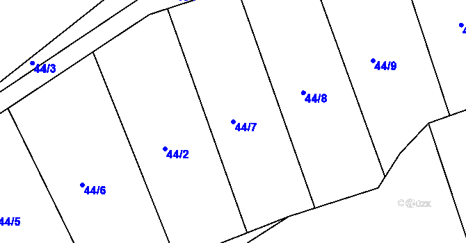 Parcela st. 44/7 v KÚ Kobylnice nad Svratkou, Katastrální mapa