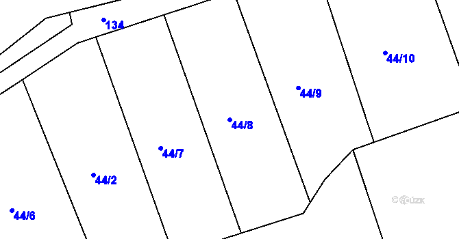 Parcela st. 44/8 v KÚ Kobylnice nad Svratkou, Katastrální mapa