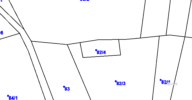 Parcela st. 82/4 v KÚ Kobylnice nad Svratkou, Katastrální mapa