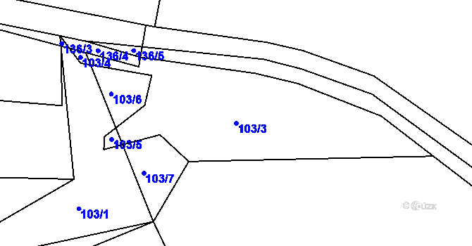Parcela st. 103/3 v KÚ Kobylnice nad Svratkou, Katastrální mapa