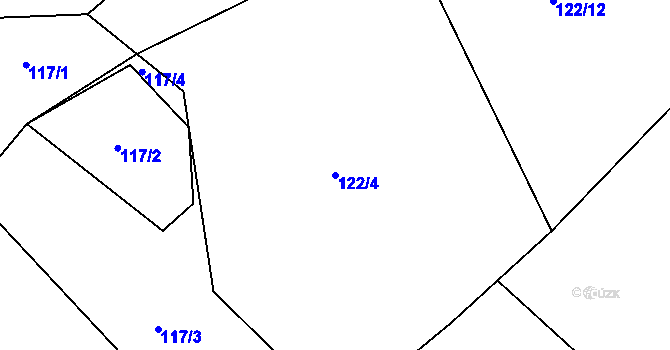 Parcela st. 122/4 v KÚ Kobylnice nad Svratkou, Katastrální mapa