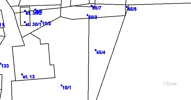 Parcela st. 45/4 v KÚ Kobylnice nad Svratkou, Katastrální mapa