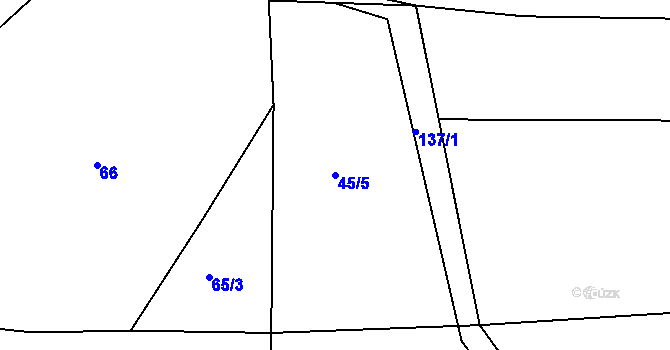 Parcela st. 45/5 v KÚ Kobylnice nad Svratkou, Katastrální mapa