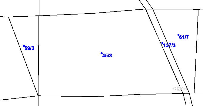 Parcela st. 45/8 v KÚ Kobylnice nad Svratkou, Katastrální mapa
