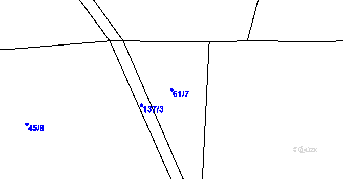 Parcela st. 61/7 v KÚ Kobylnice nad Svratkou, Katastrální mapa